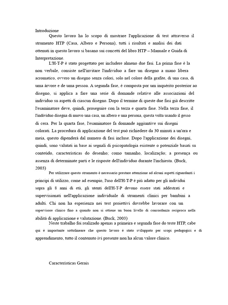 Modello HTP | PDF