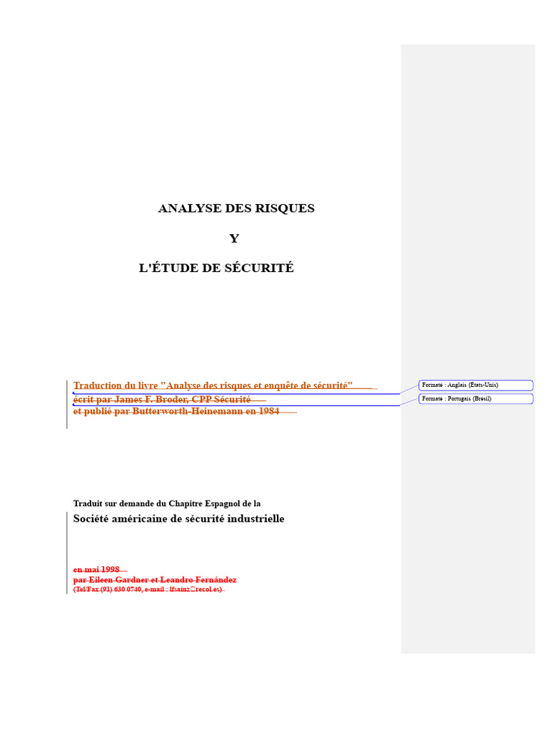 Analyse des Risques et Sécurité | PDF | Risque | Gestion des risques