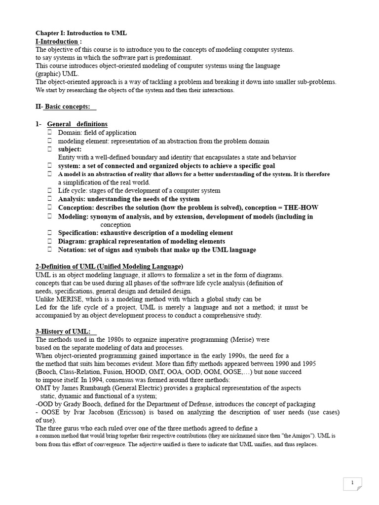 Chapter I. Introduction To UML | PDF | Unified Modeling Language | System