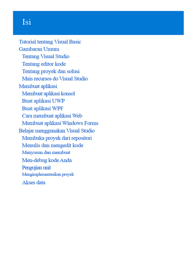 Panduan Lengkap Visual Basic di Visual Studio | PDF
