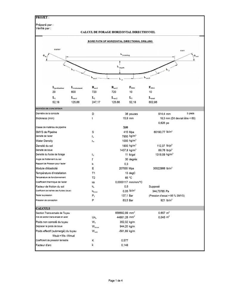 Calcul de Forage Horizontal Directionnel | PDF | Flambage | Ingénierie ...