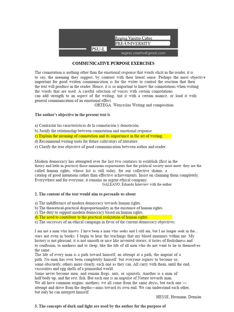 Communicative Purpose Exercises | PDF | Dialectic | Truth