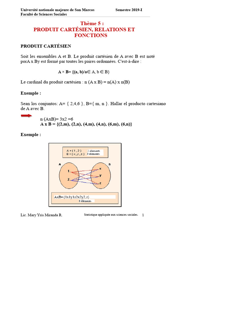 Produit cartésien et relations mathématiques | PDF | Mathématiques