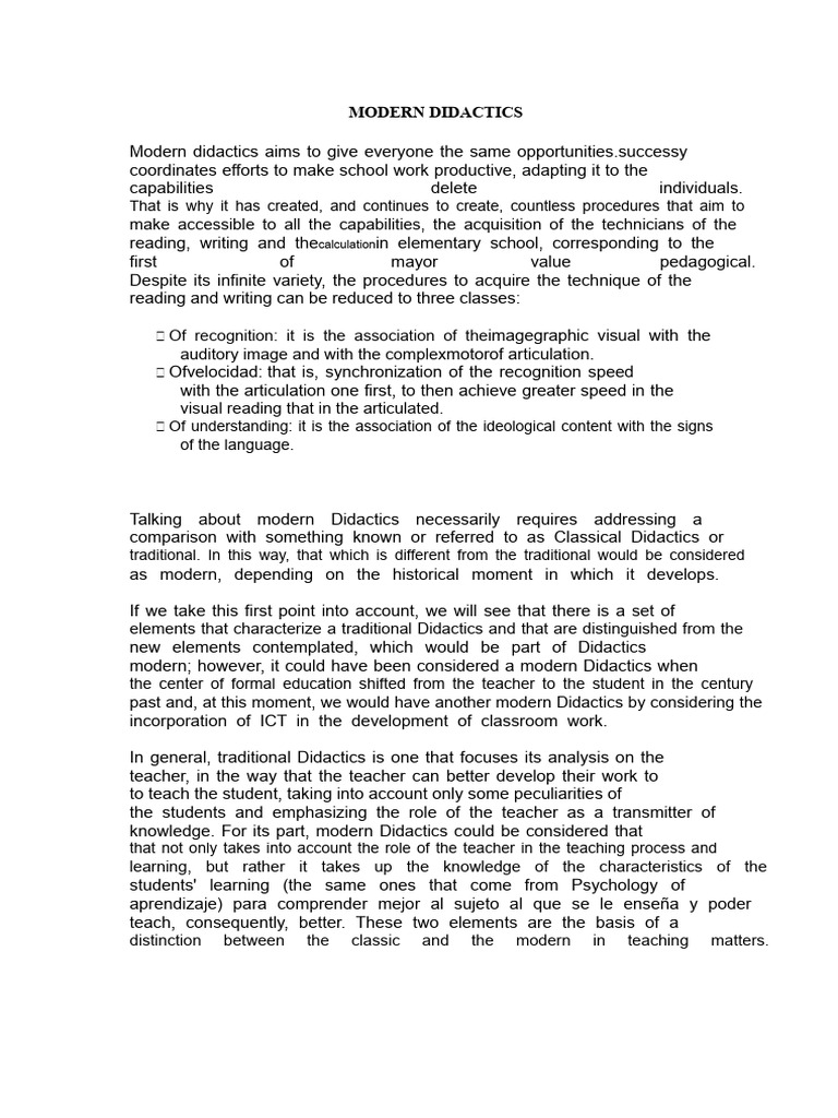 Understanding Modern Didactics in Education | PDF | Knowledge | Theory