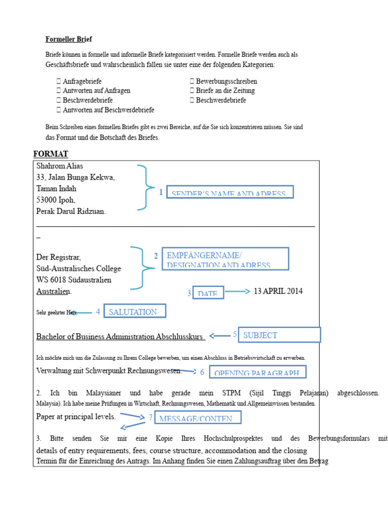 Formeller Brief | PDF
