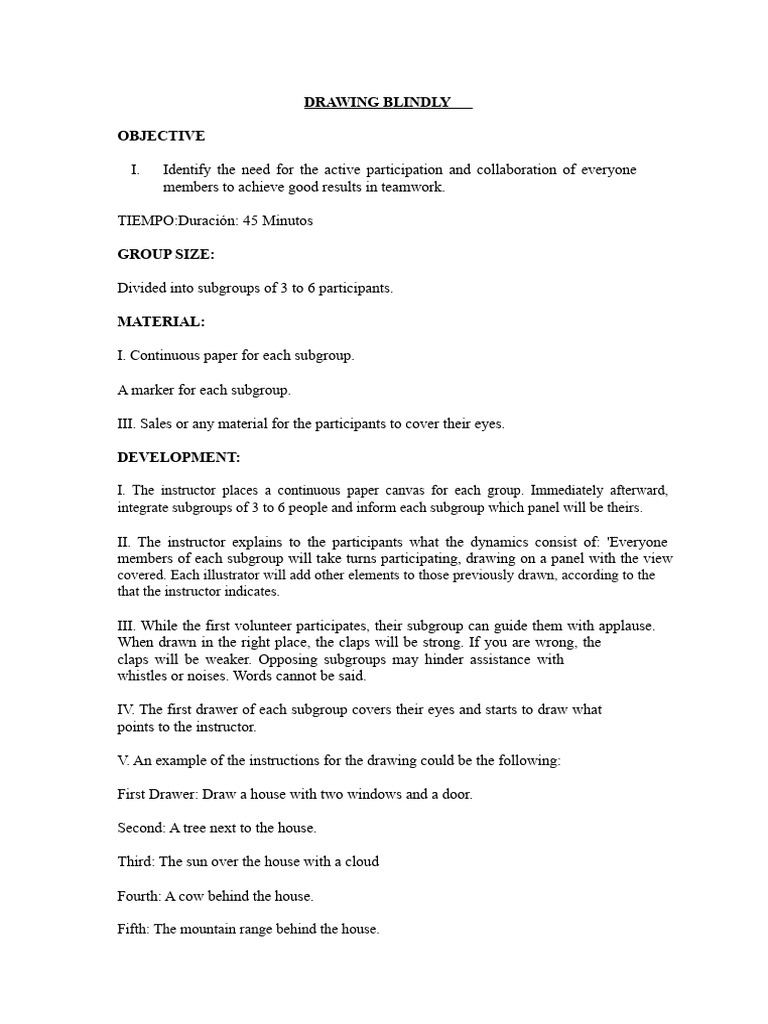 Teamwork Drawing Activity Guide | PDF