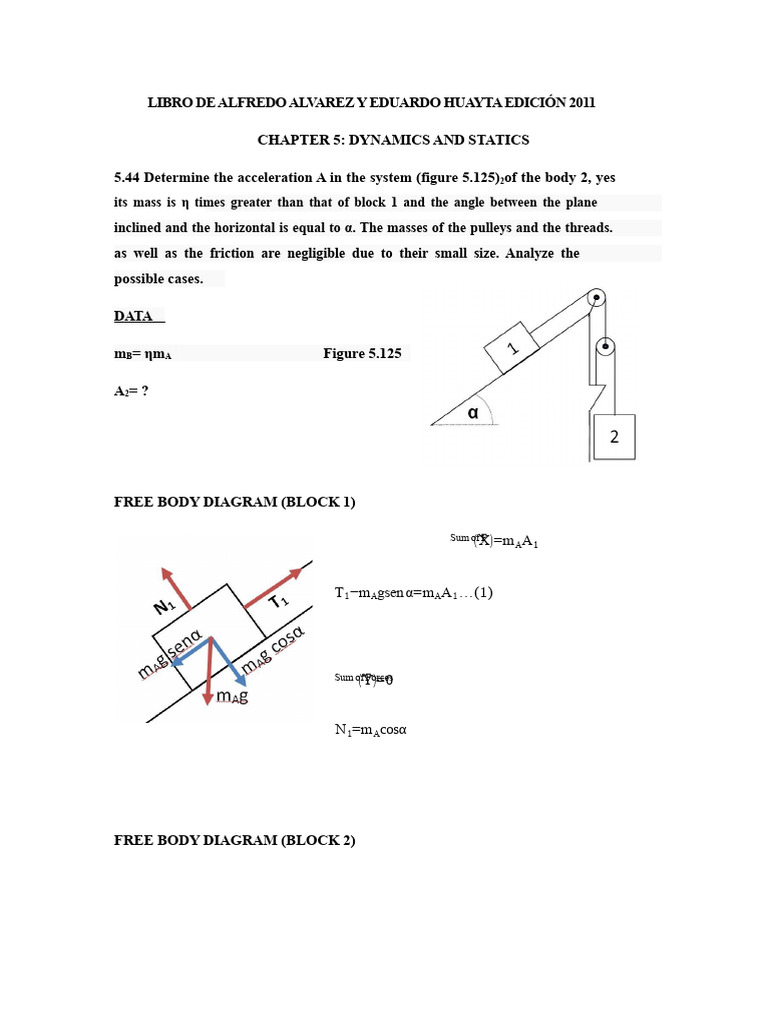 Acceleration Analysis in Pulley Systems | PDF