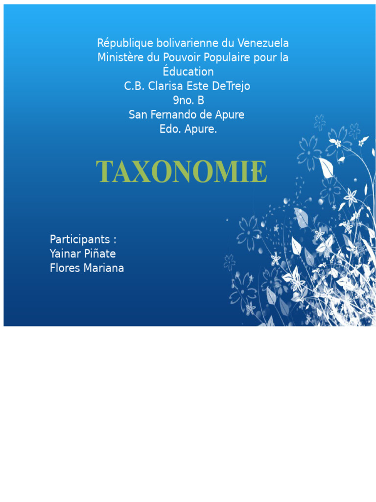 Classification des êtres vivants : Taxonomie | PDF