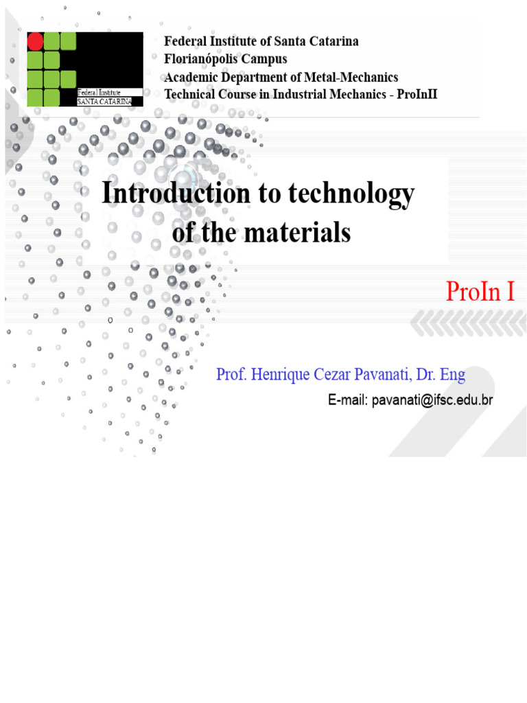 Introduction to Materials Technology | PDF | Metals | Crystal Structure