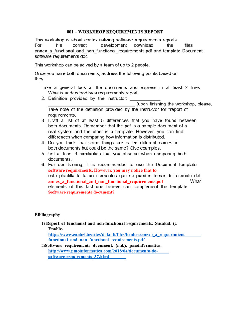 Workshop on Software Requirements Analysis | PDF