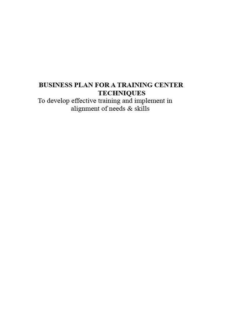 Business Plan for Training Center | PDF | Vocational Education | Tunisia