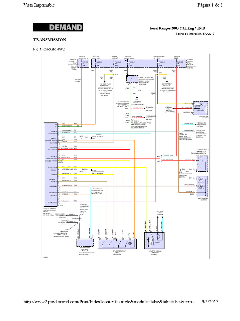 Esquema Eléctrico Ford Ranger 2003 | PDF | Tracción en las cuatro ...