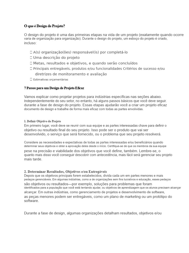 Guia para Design de Projeto Eficaz | PDF | Orçamento | Business