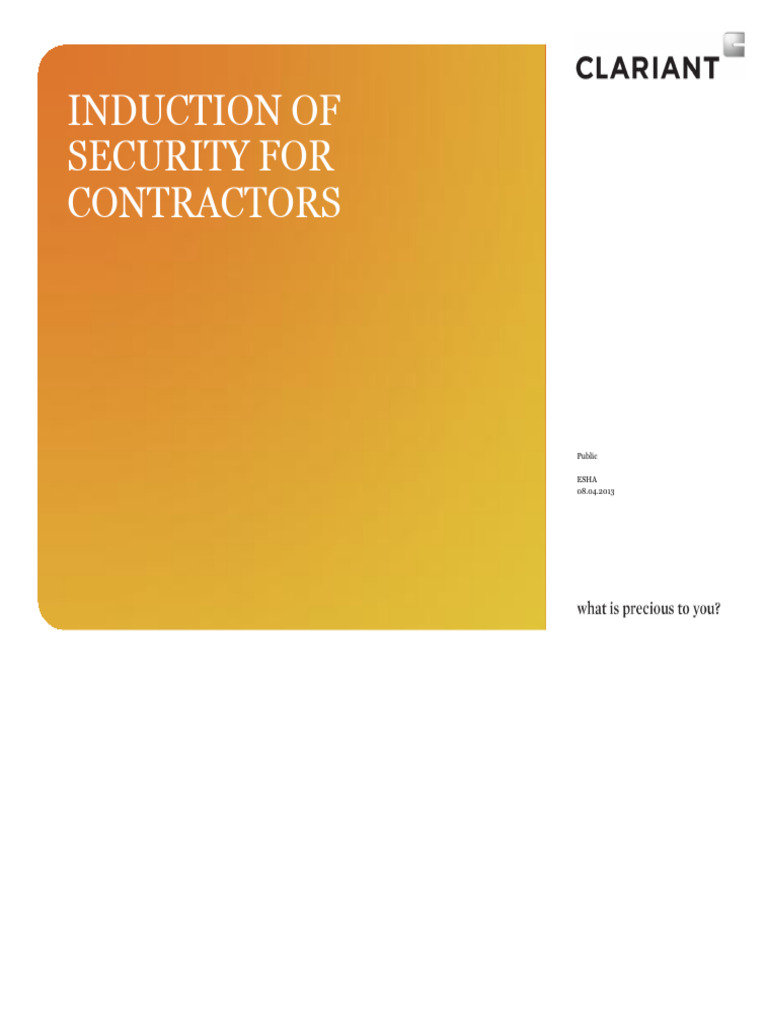 Contractor Safety Induction Guidelines | PDF | Waste | Personal ...