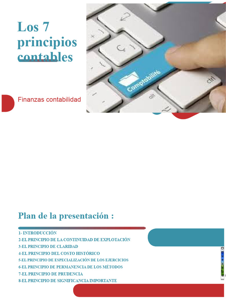7 Principios Contables Esenciales | PDF | Contabilidad | Estado financiero