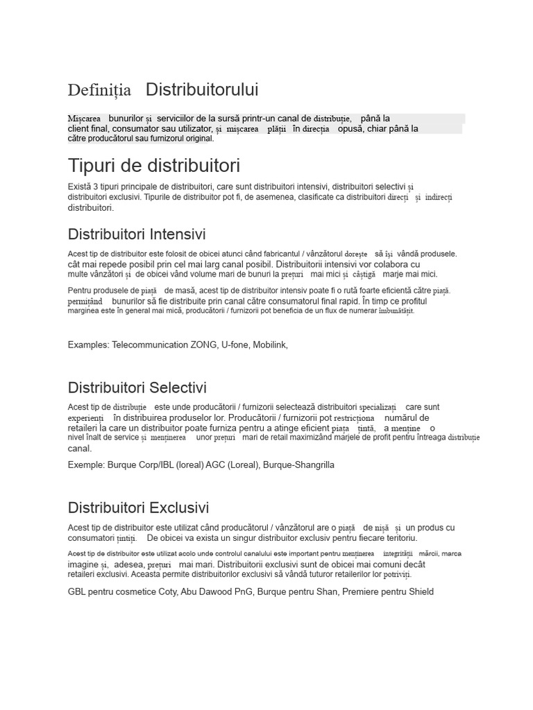 Tipuri de Distribuitori | PDF
