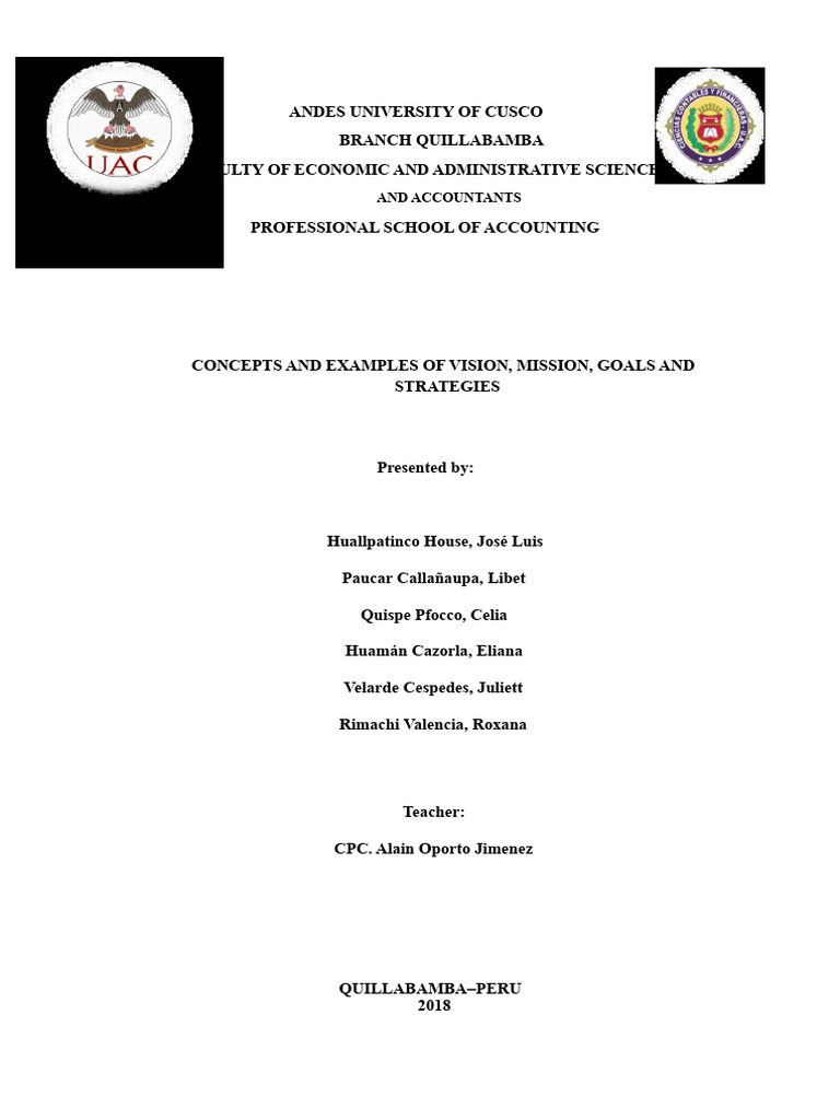 Vision, Mission, Goals, and Strategies Guide | PDF | Goal | Strategic ...