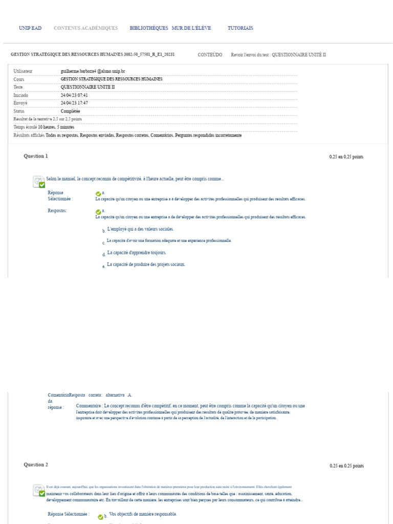 Questionnaire sur la gestion des ressources humaines | PDF | Gestion ...
