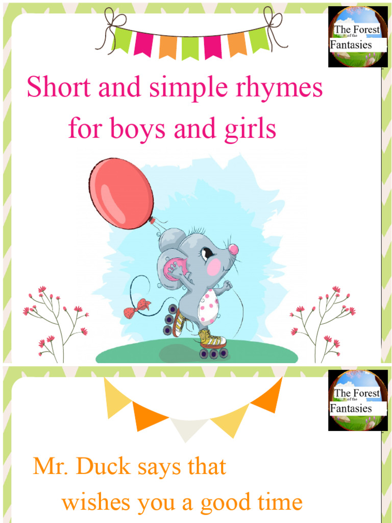 Fun Rhymes for Kids' Enjoyment | PDF