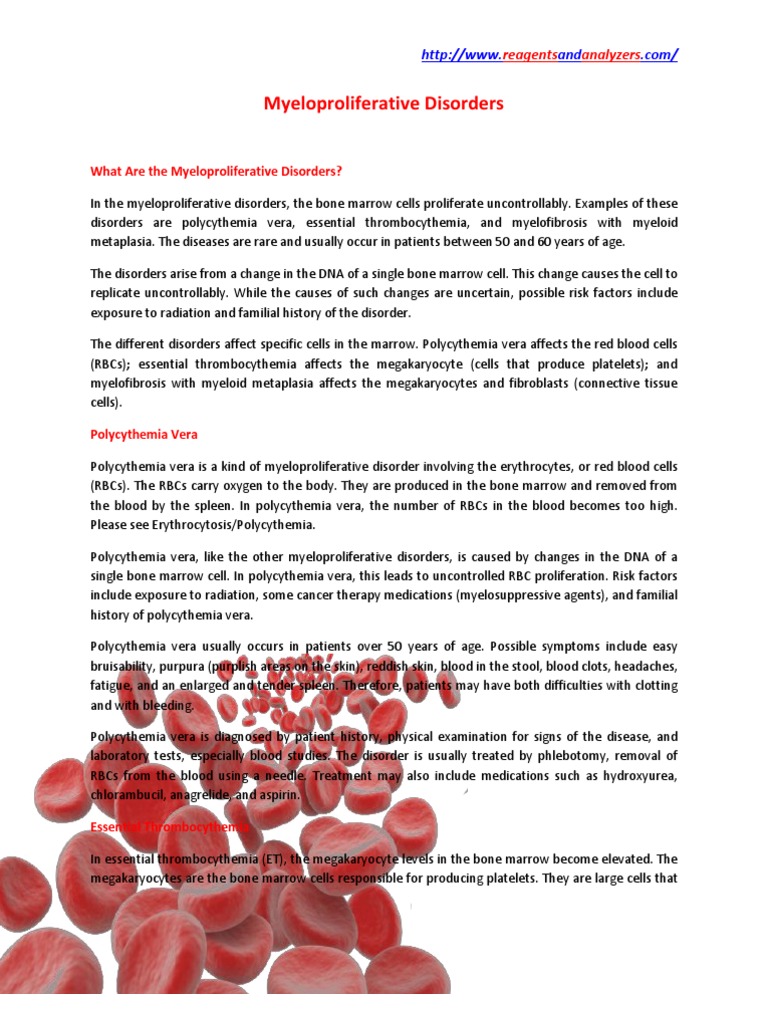 Myeloproliferative Disorders | PDF | Hematology | Diseases And Disorders