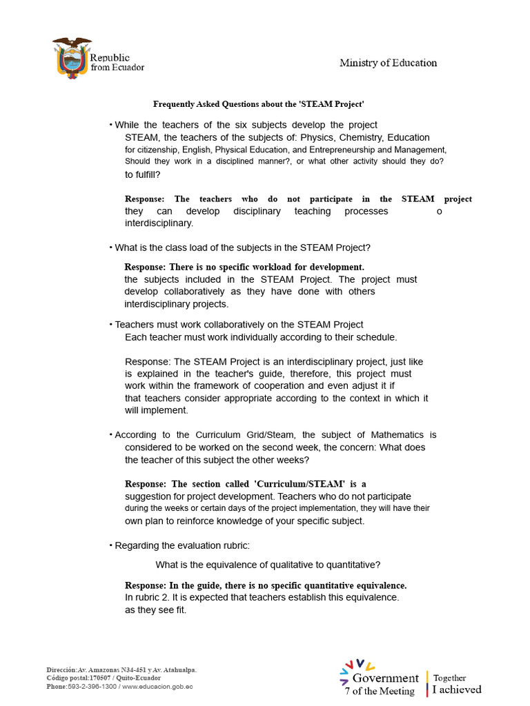 STEAM Project FAQs for Educators | PDF | Curriculum | Interdisciplinarity