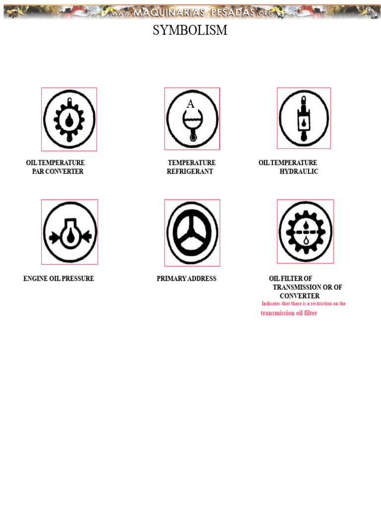 Essential Symbols for Heavy Machinery | PDF | Oil | Engines