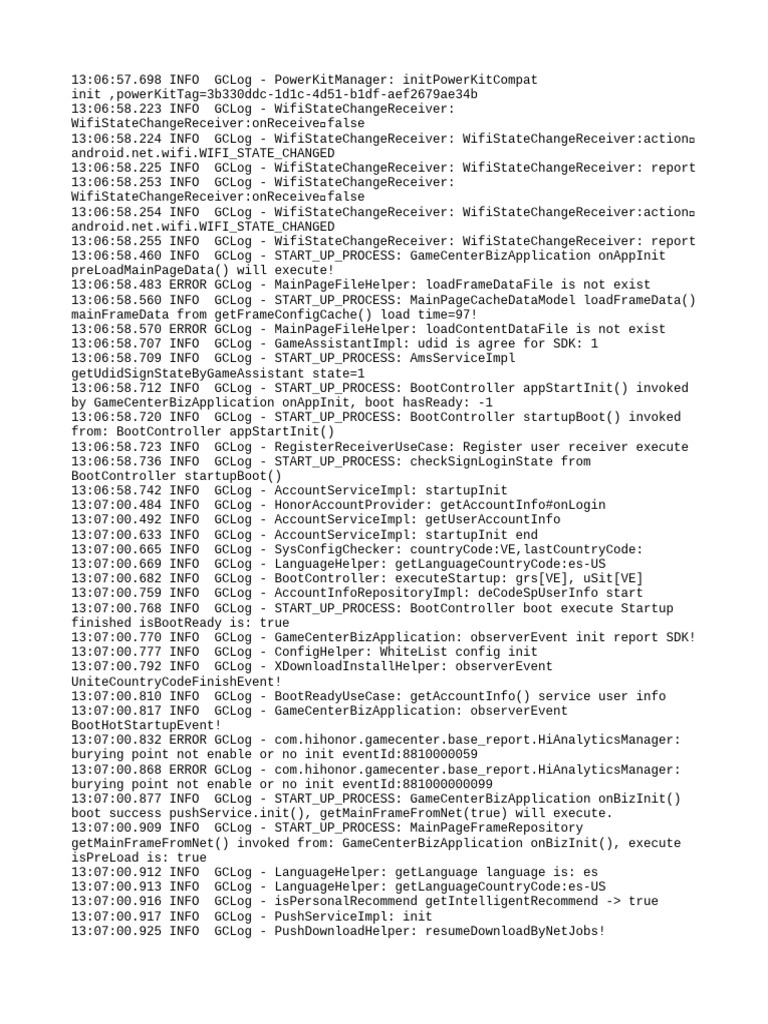 GameCenter Initialization Log Analysis | PDF | Computing | Software