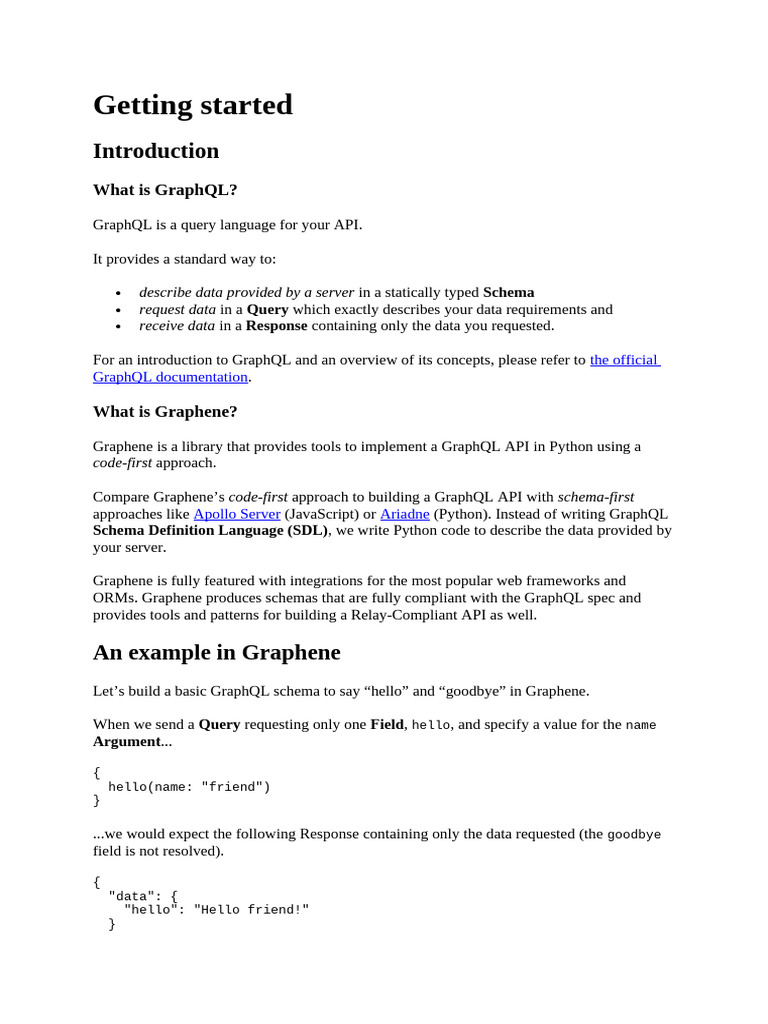 Introduction to GraphQL with Graphene | PDF | Parameter (Computer ...