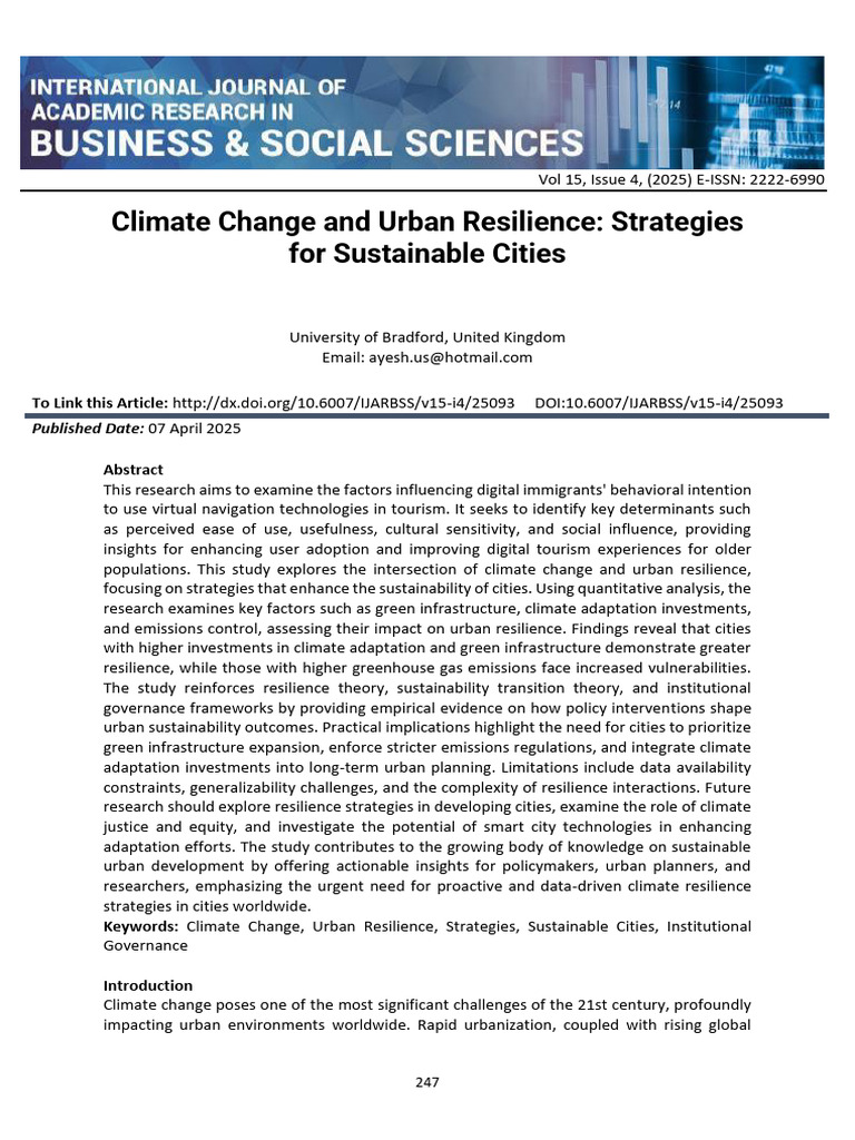 Urban Resilience Strategies for Sustainability | PDF | Climate ...