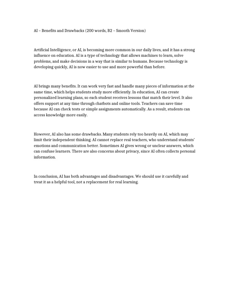 AI in Education: Pros and Cons | PDF