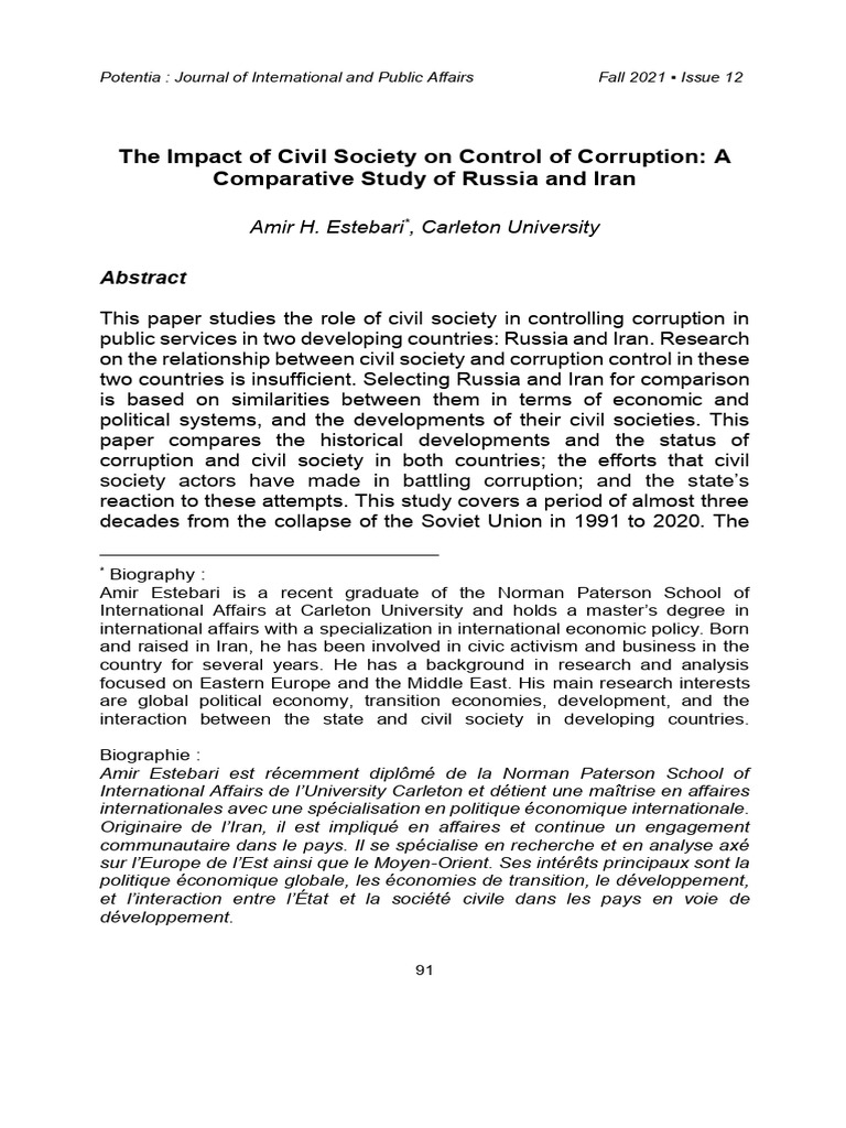 Civil Society's Role in Corruption Control | PDF | Corruption | Non ...