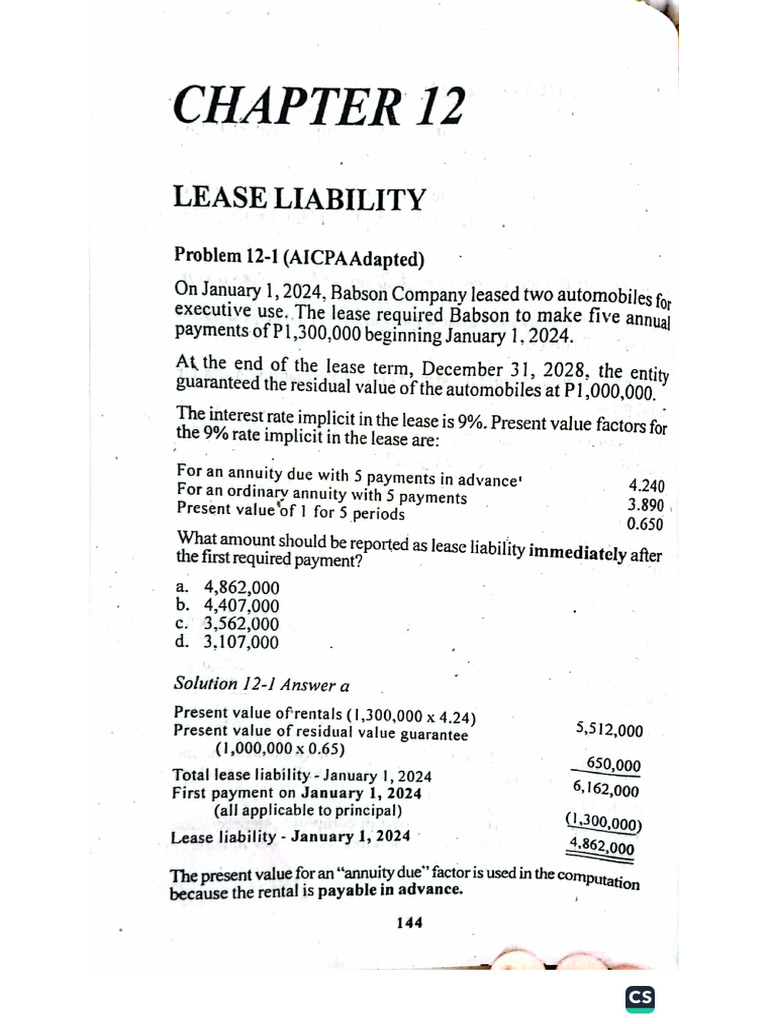 12 Lease Liability | PDF