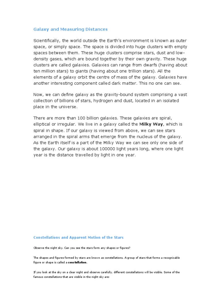 Our Universe Class 8 | PDF | Planets | Galaxy