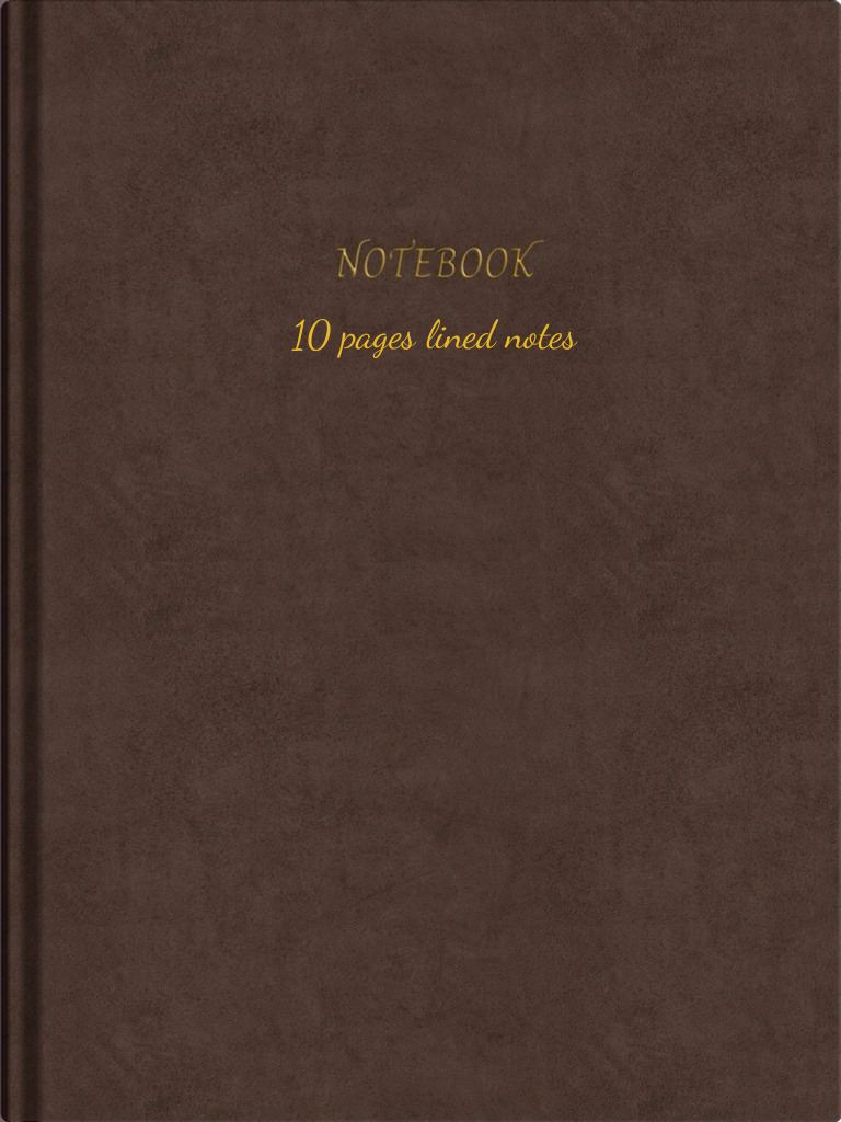 10 Pages Lined Notebook Brown | PDF