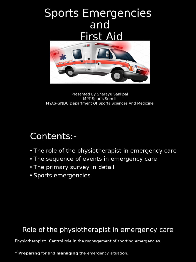 Sports Emergency First Aid Guide | PDF | Cardiopulmonary Resuscitation ...