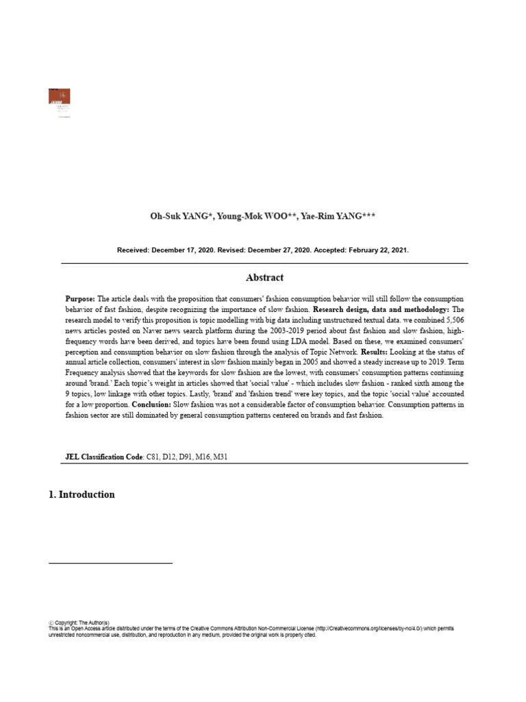 A Research On Difference Between Consumer Perception of Slow Fashion ...