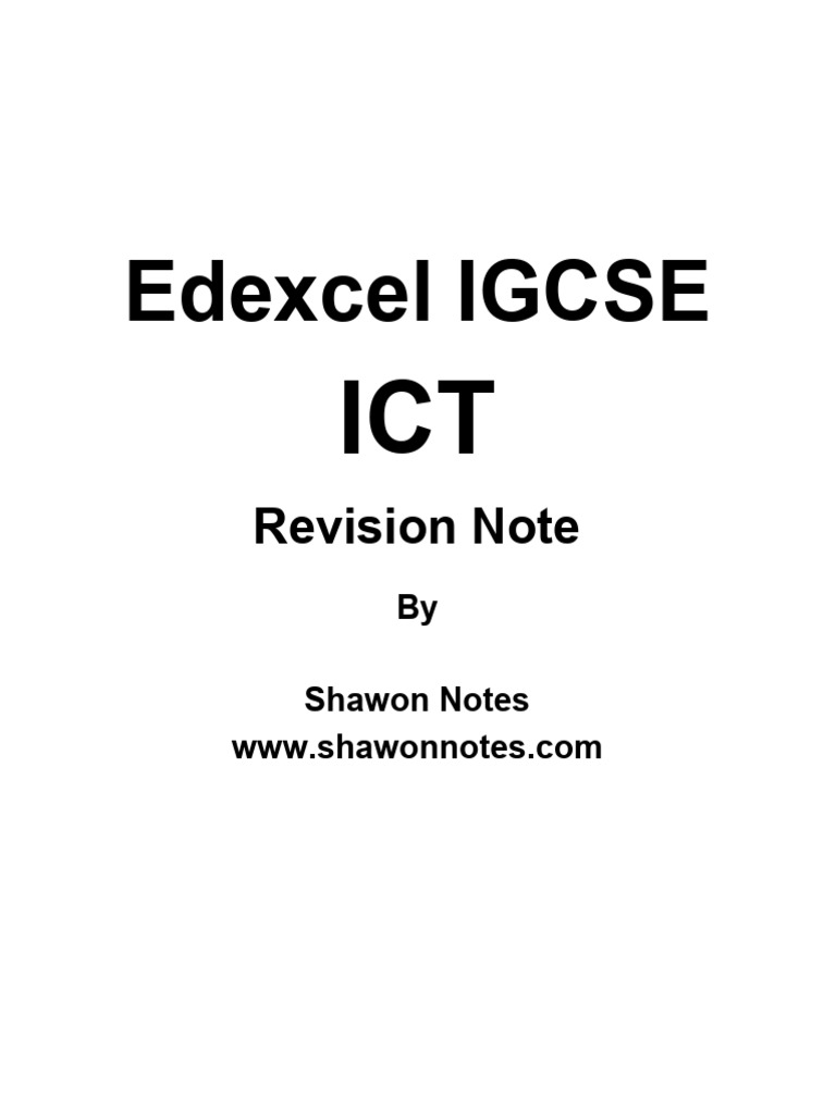 Edexcel IGCSE ICT Revision Guide | PDF | Dvd | Random Access Memory