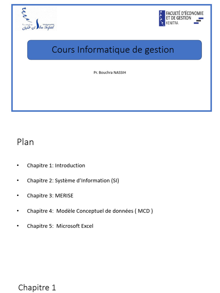 Cours sur l'Informatique de Gestion | PDF | Progiciel de gestion ...