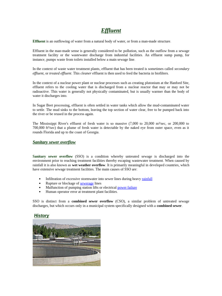 Effluent | PDF | Sewage Treatment | Sanitation