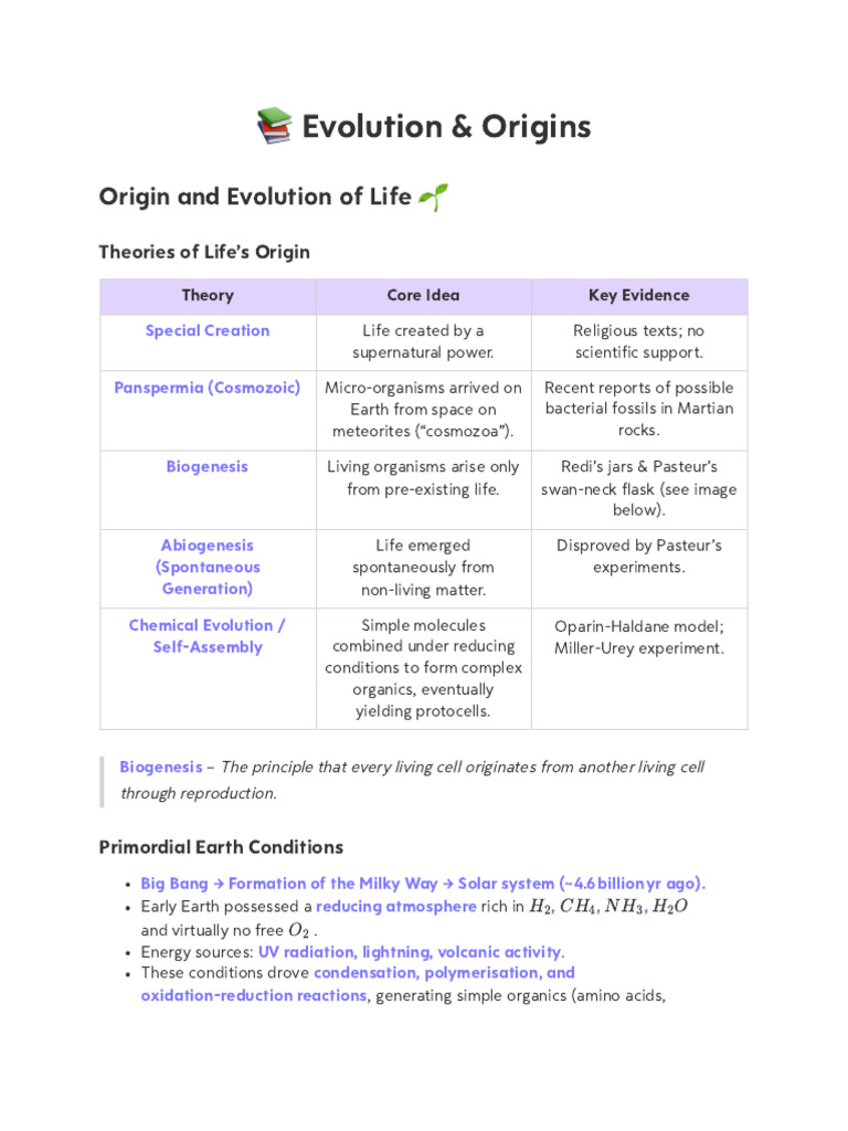 Origin and Evolution | PDF | Natural Selection | Evolution