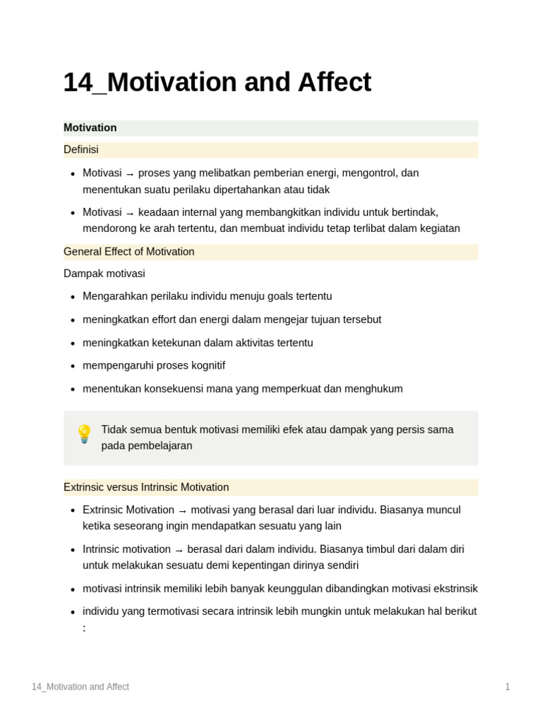 14 Motivation and Affect | PDF