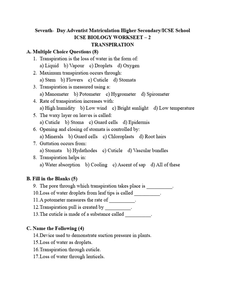 Transpiration | PDF