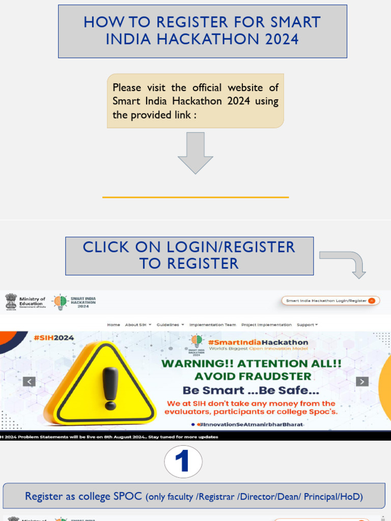 Register for Smart India Hackathon 2024 | PDF