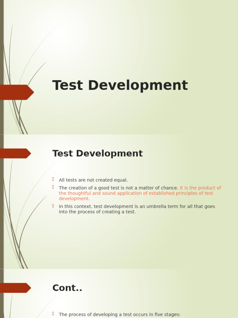Lecture 5 - Test Development | PDF | Likert Scale | Attitude (Psychology)