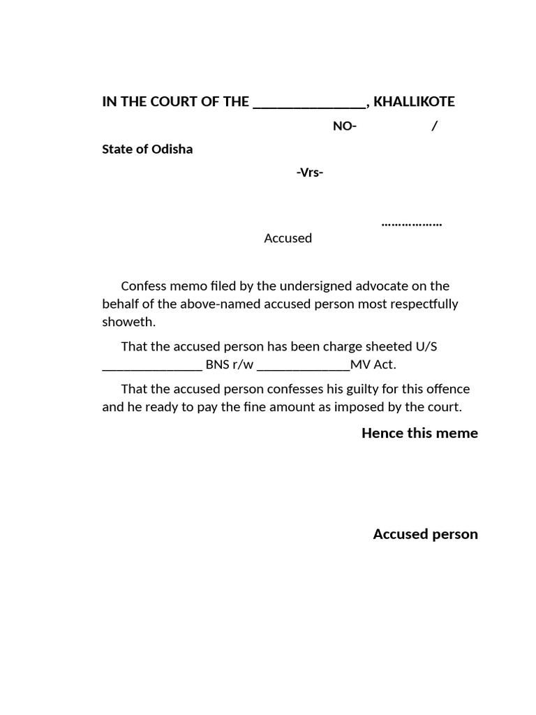 Confess Memo | PDF