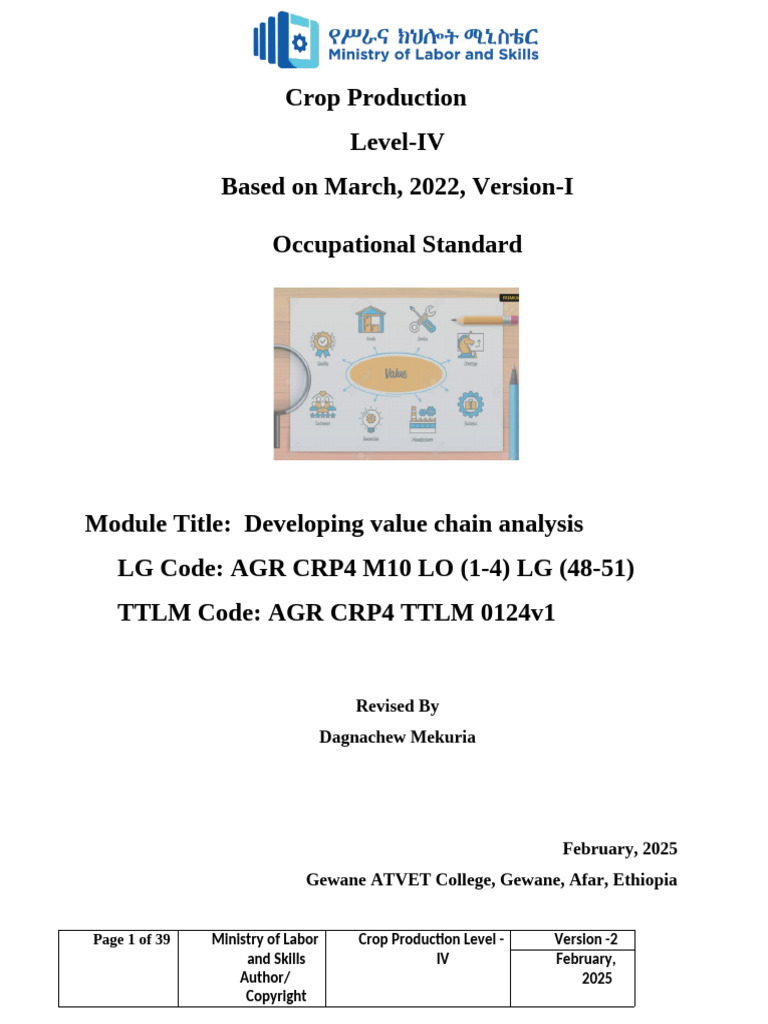 Value Chain Analysis in Agriculture | PDF | Agriculture | Supply Chain