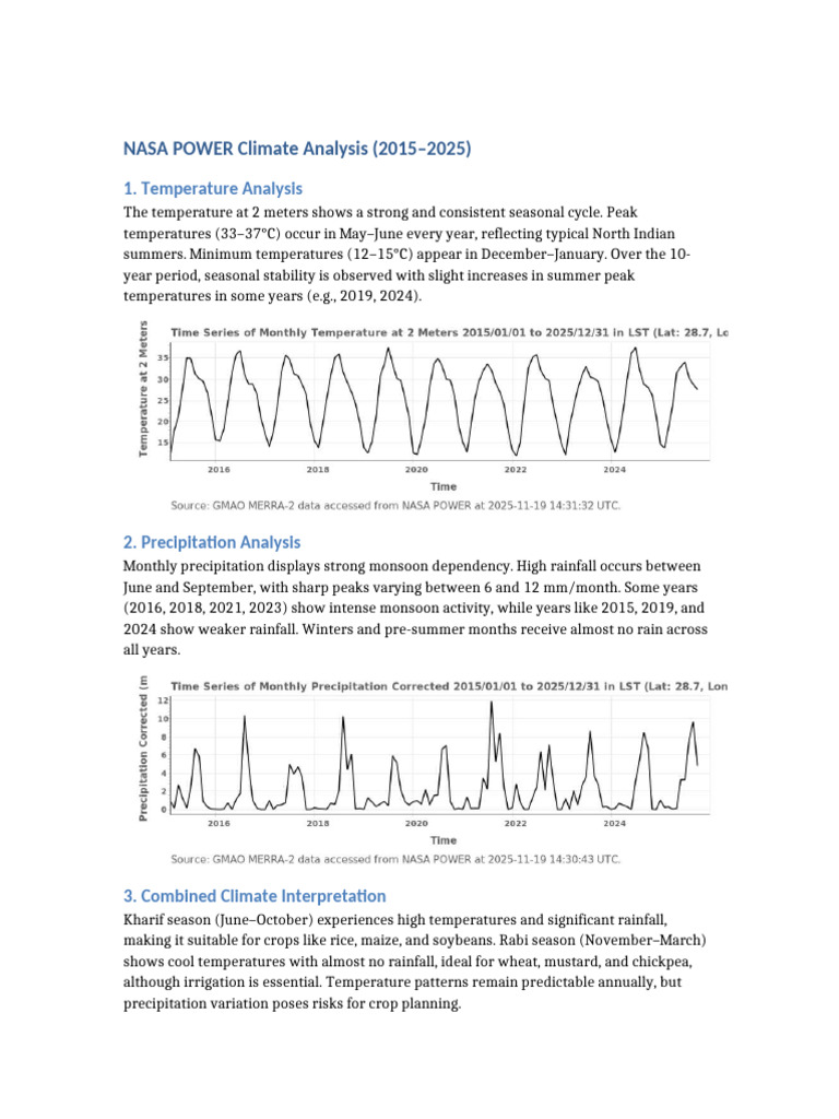 NASA POWER Climate Trends 2015-2025 | PDF