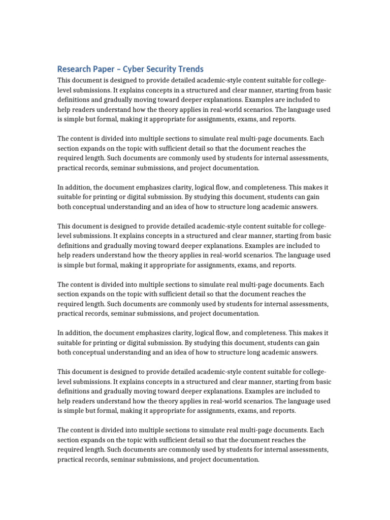 Cyber Security Trends Research Paper | PDF | Concept | Theory