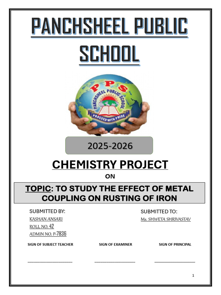 Class 12 Chem Project File | PDF | Rust | Corrosion