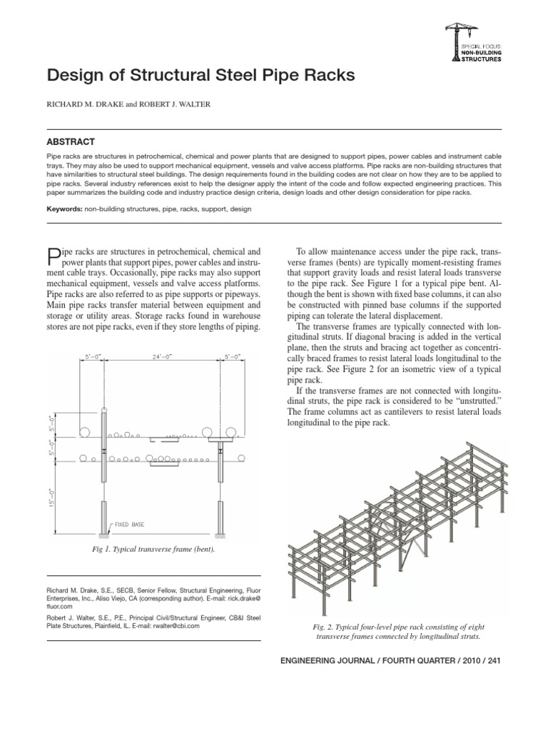 Design of Structural Steel Pipe Racks PDF | PDF | Structural Load ...